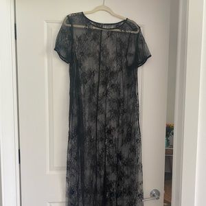 Long black lace bathingsuit cover up